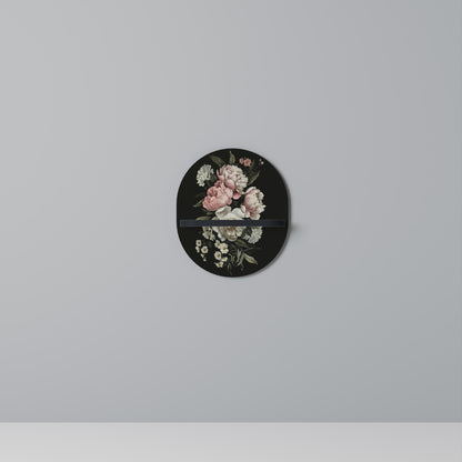 LUSH ELEGANCE Mensola Ovale Decorativa con Finitura Nera