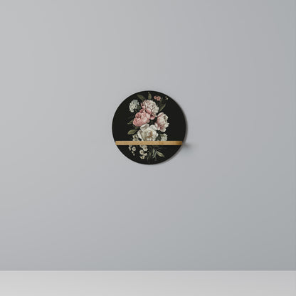 LUSH ELEGANCE Mensola Rotonda Decorativa in Effetto Rovere