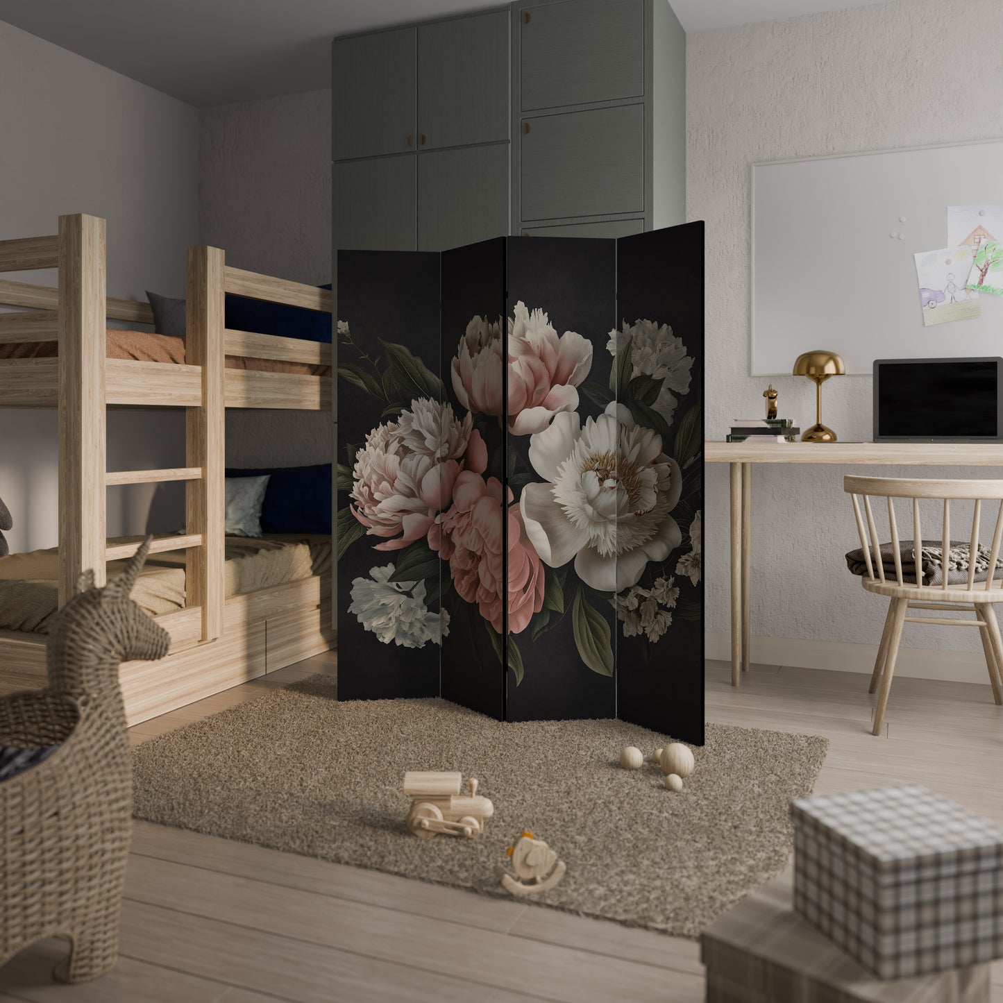 LUSH ELEGANCE Divisorio decorativo per ambienti a 4 pannelli