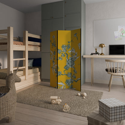 YELLOW CHINOISERIE Decorative 3-Panel Room Divider