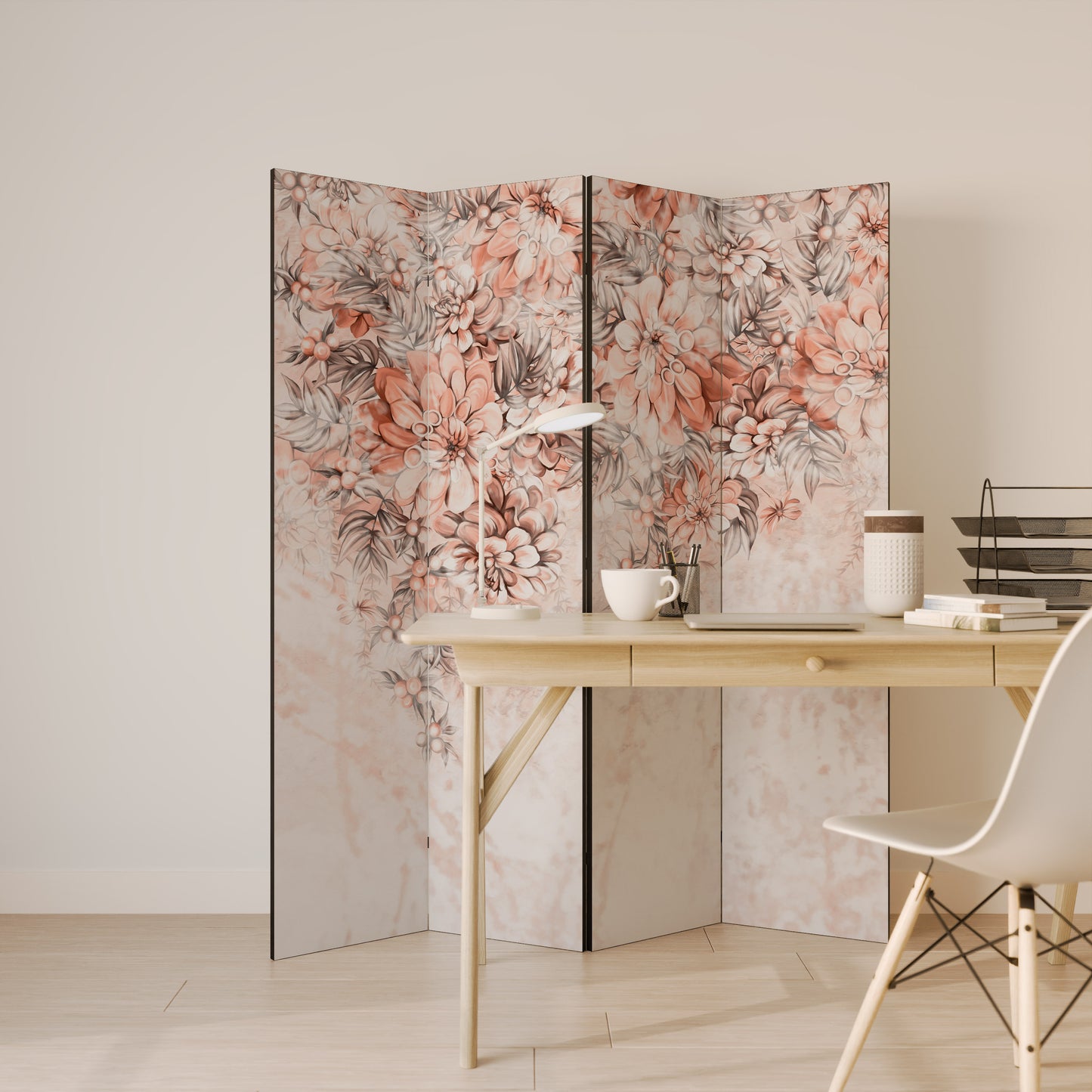 MARBLE GARDEN FANTASY Divisorio decorativo per ambienti a 4 pannelli