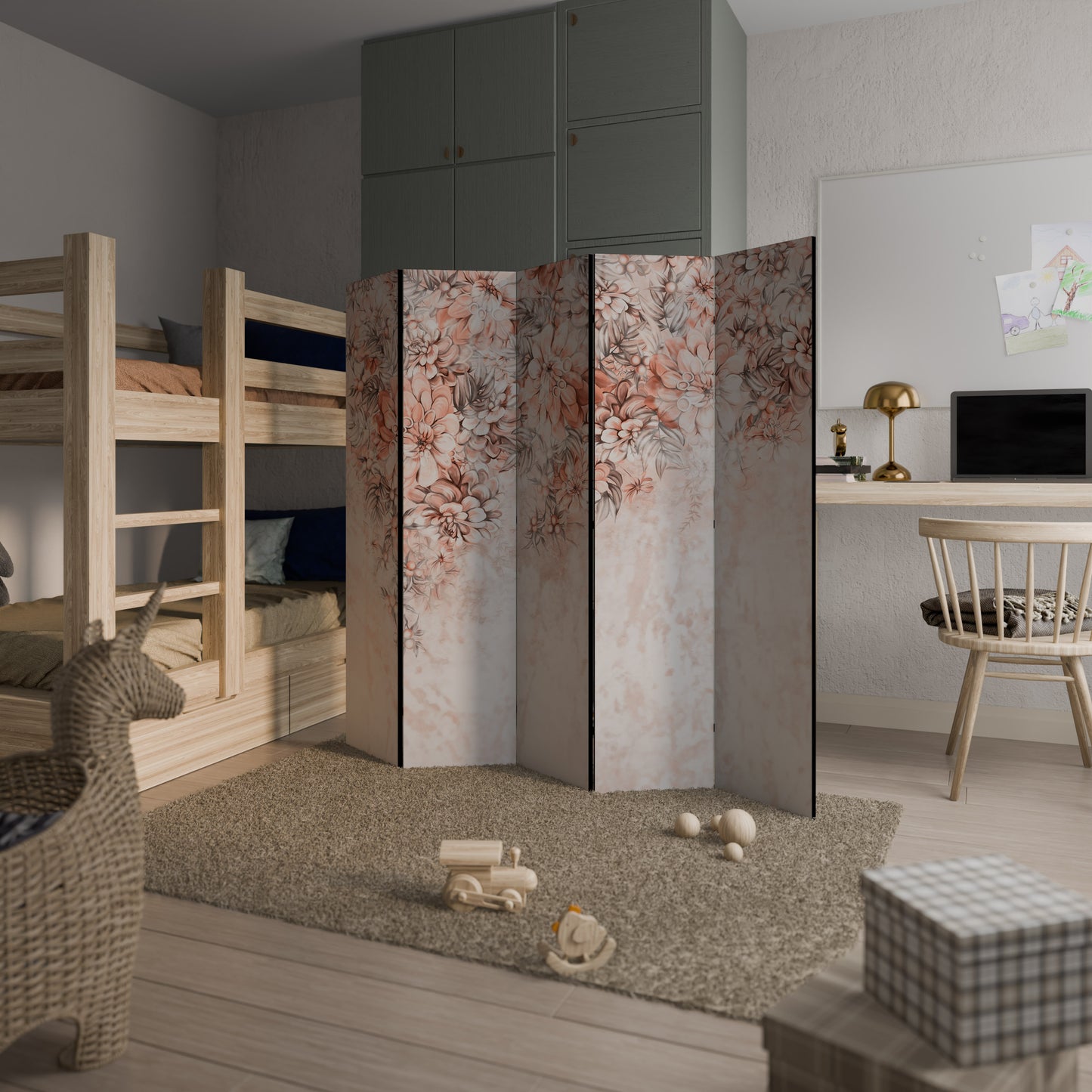 MARBLE GARDEN FANTASY Divisorio decorativo per ambienti a 5 pannelli