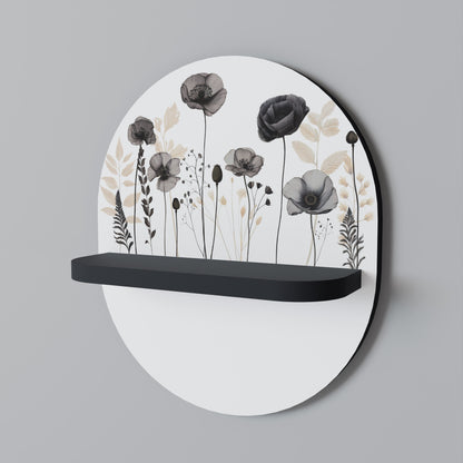 POPPY ALLURE Oval Art Shelf In Black Finish
