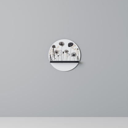 POPPY ALLURE Round Art Shelf In Black Finish