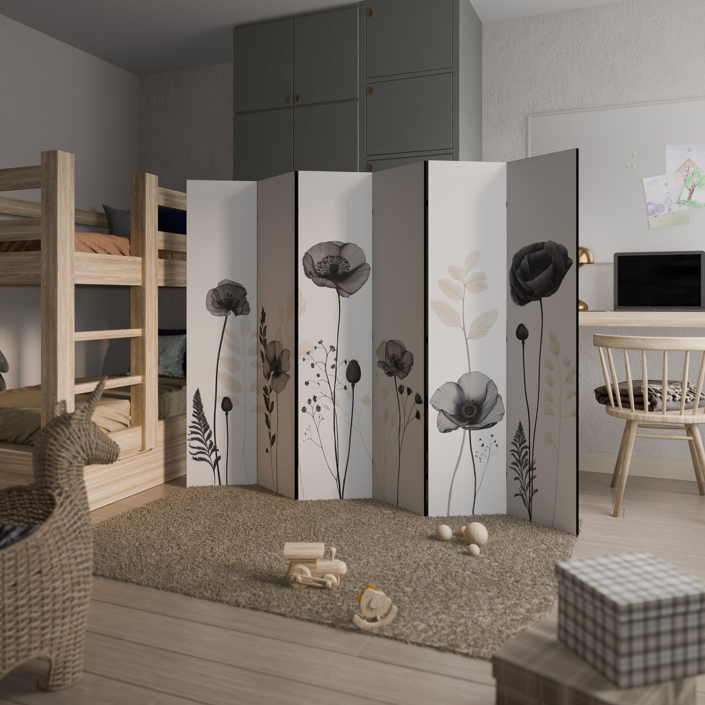 POPPY ALLURE Divisorio decorativo per ambienti a 6 pannelli