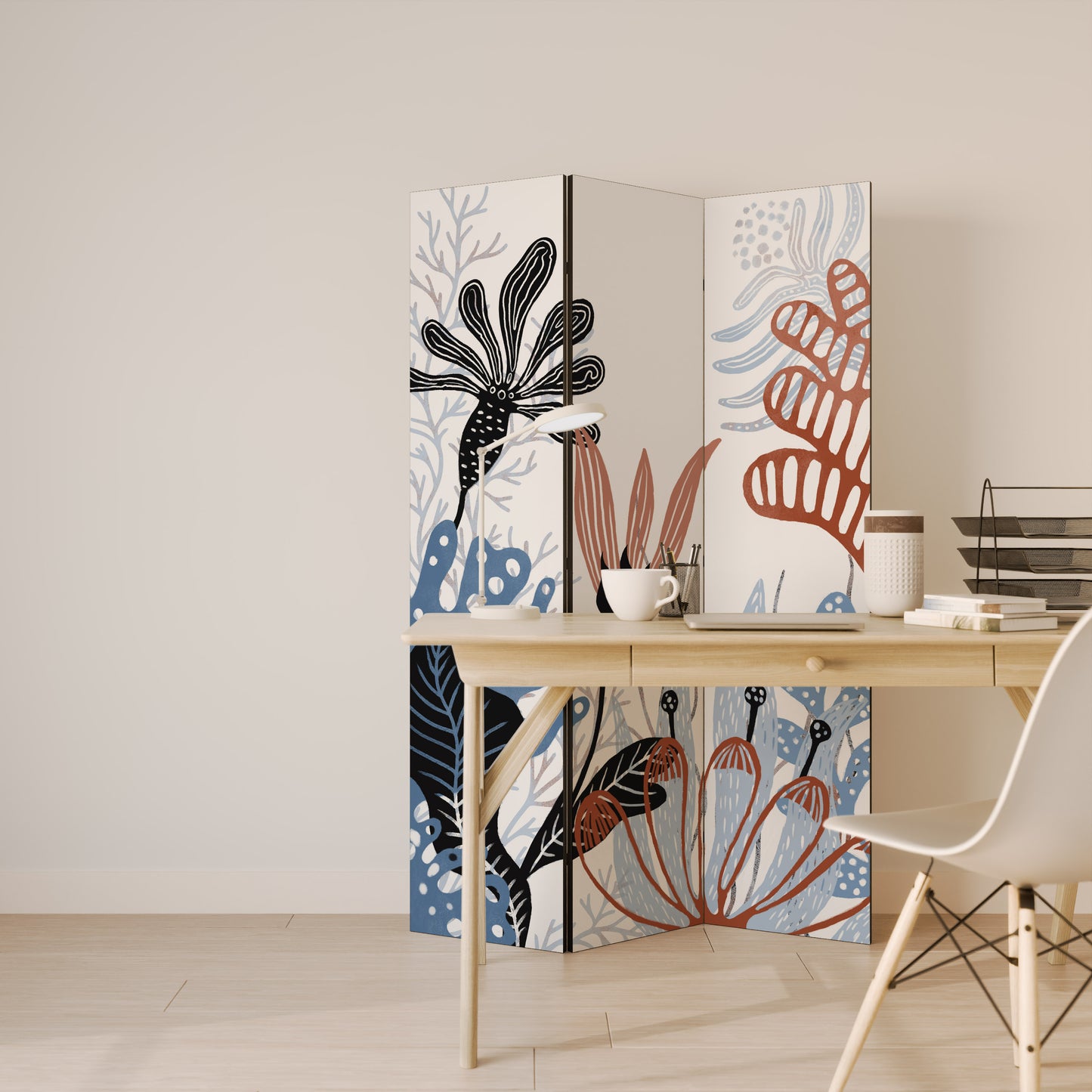 ORGANIC ASSEMBLAGE Decorative 3-Panel Room Divider