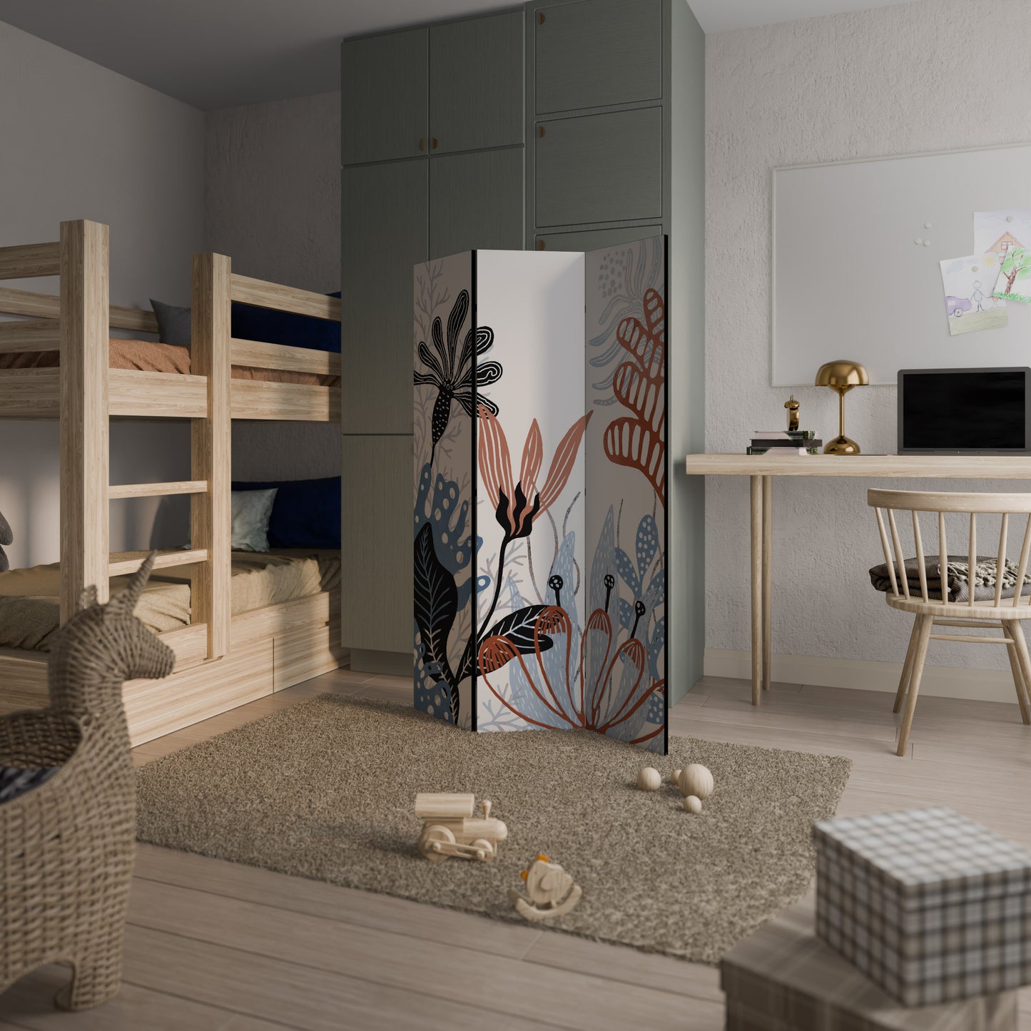 ORGANIC ASSEMBLAGE Decorative 3-Panel Room Divider