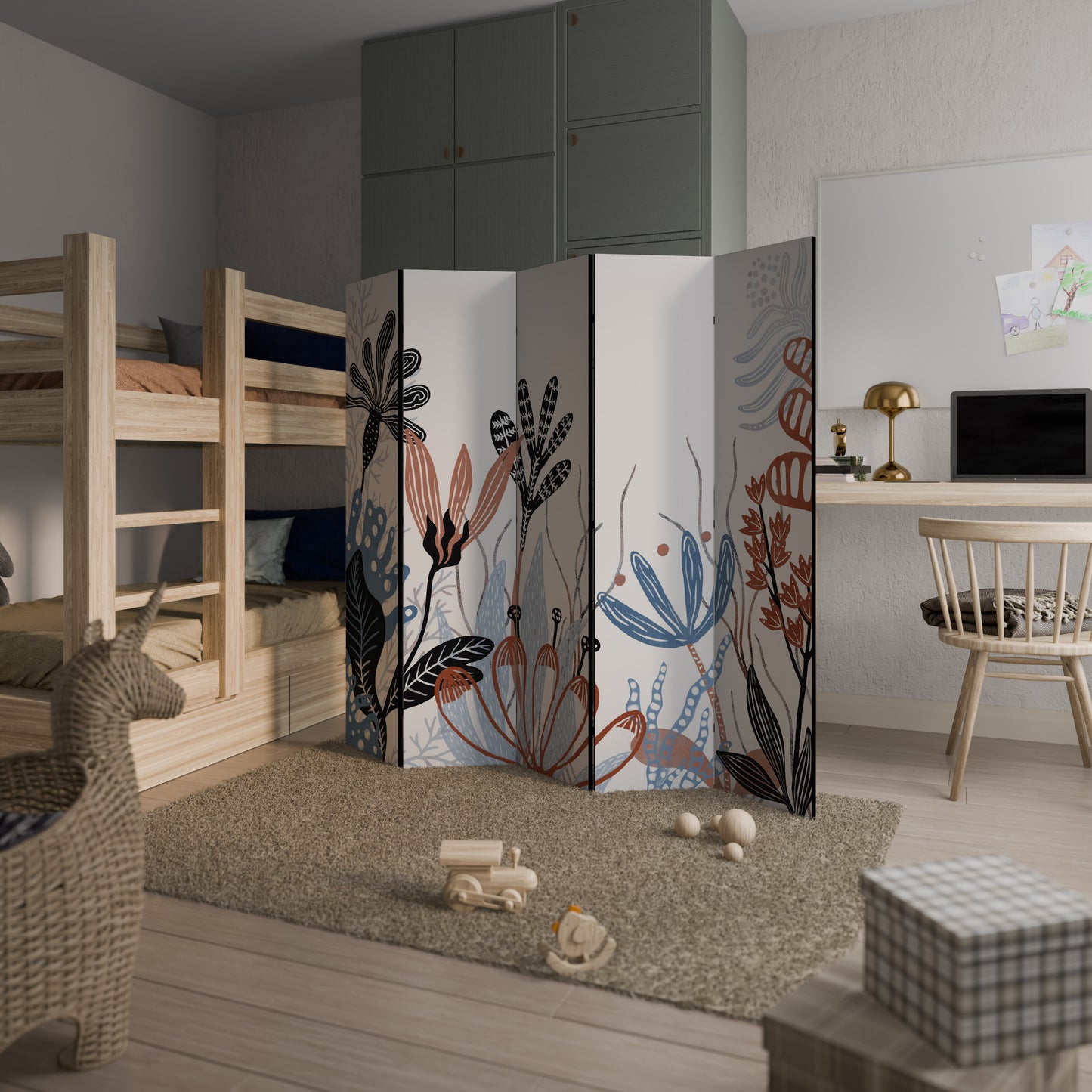 ORGANIC ASSEMBLAGE Divisorio decorativo per ambienti a 5 pannelli