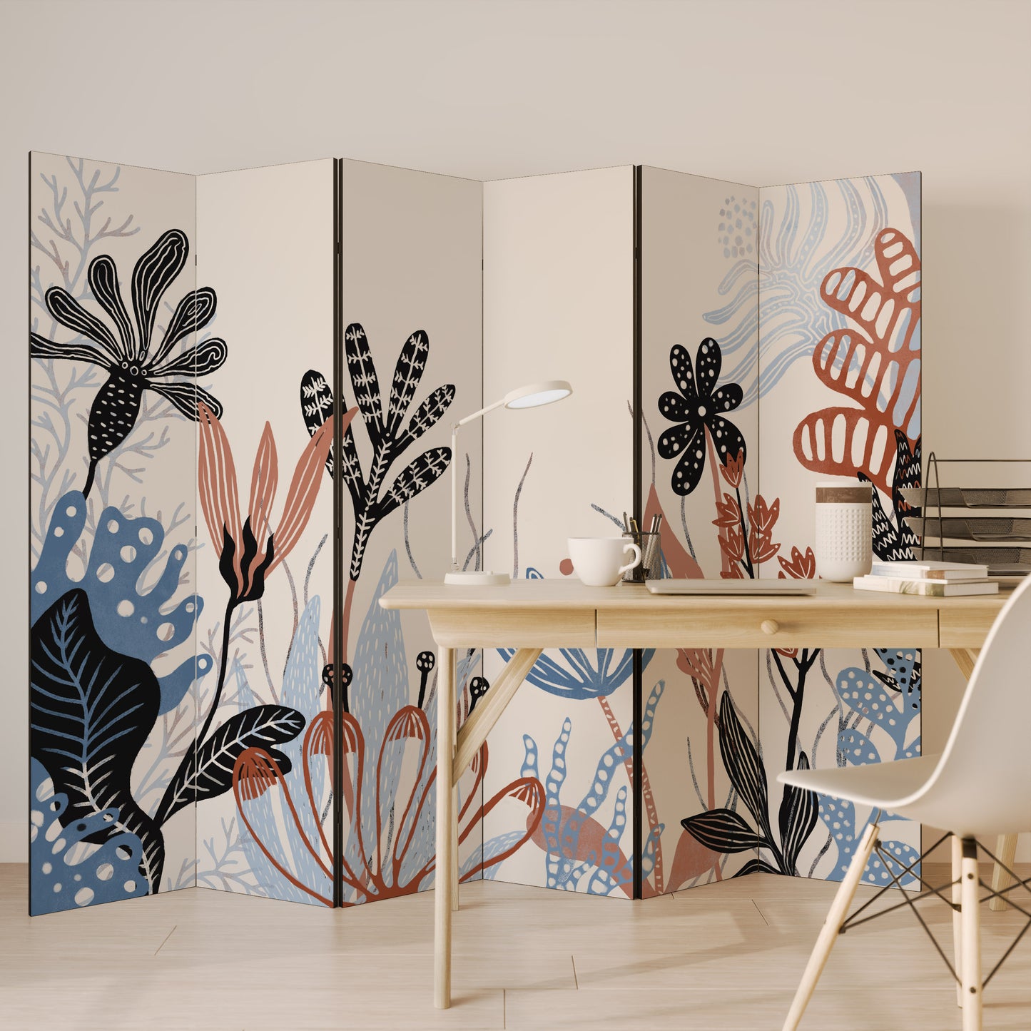 ORGANIC ASSEMBLAGE Divisorio decorativo per ambienti a 6 pannelli