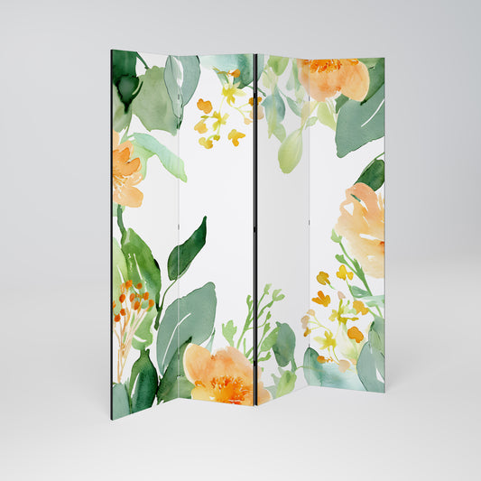 FLORAL SERENITY SPLIT Decorative 4-Panel Room Divider