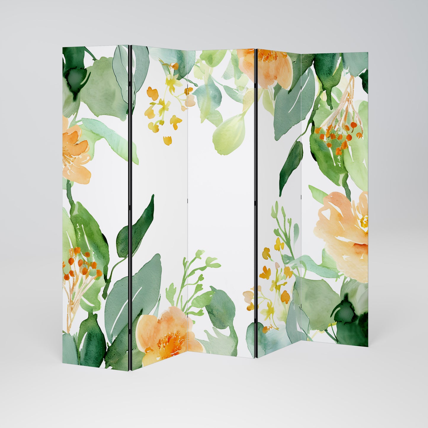 FLORAL SERENITY SPLIT Decorative 5-Panel Room Divider