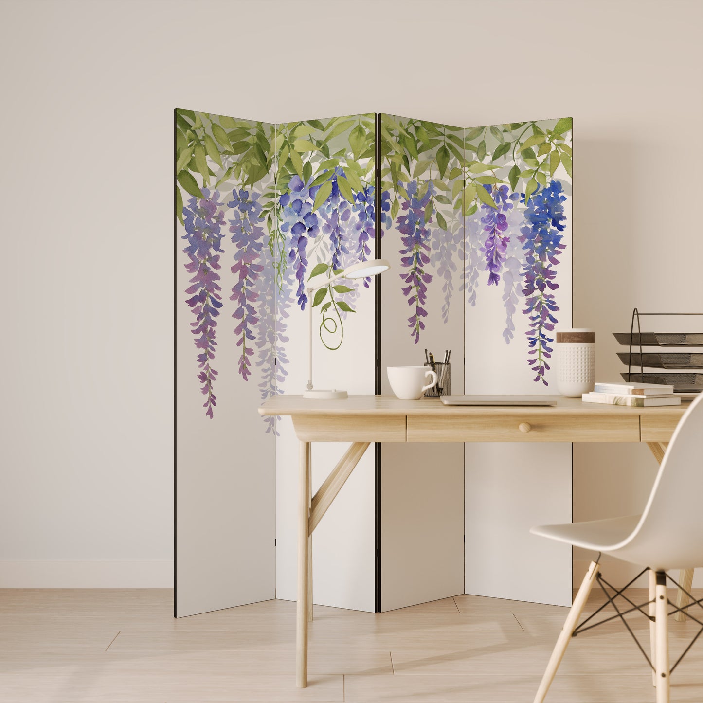BOTANICAL BREEZE Decorative 4-Panel Room Divider