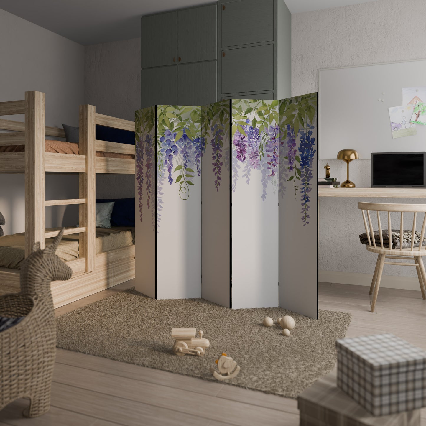 BOTANICAL BREEZE Divisorio decorativo per ambienti a 5 pannelli