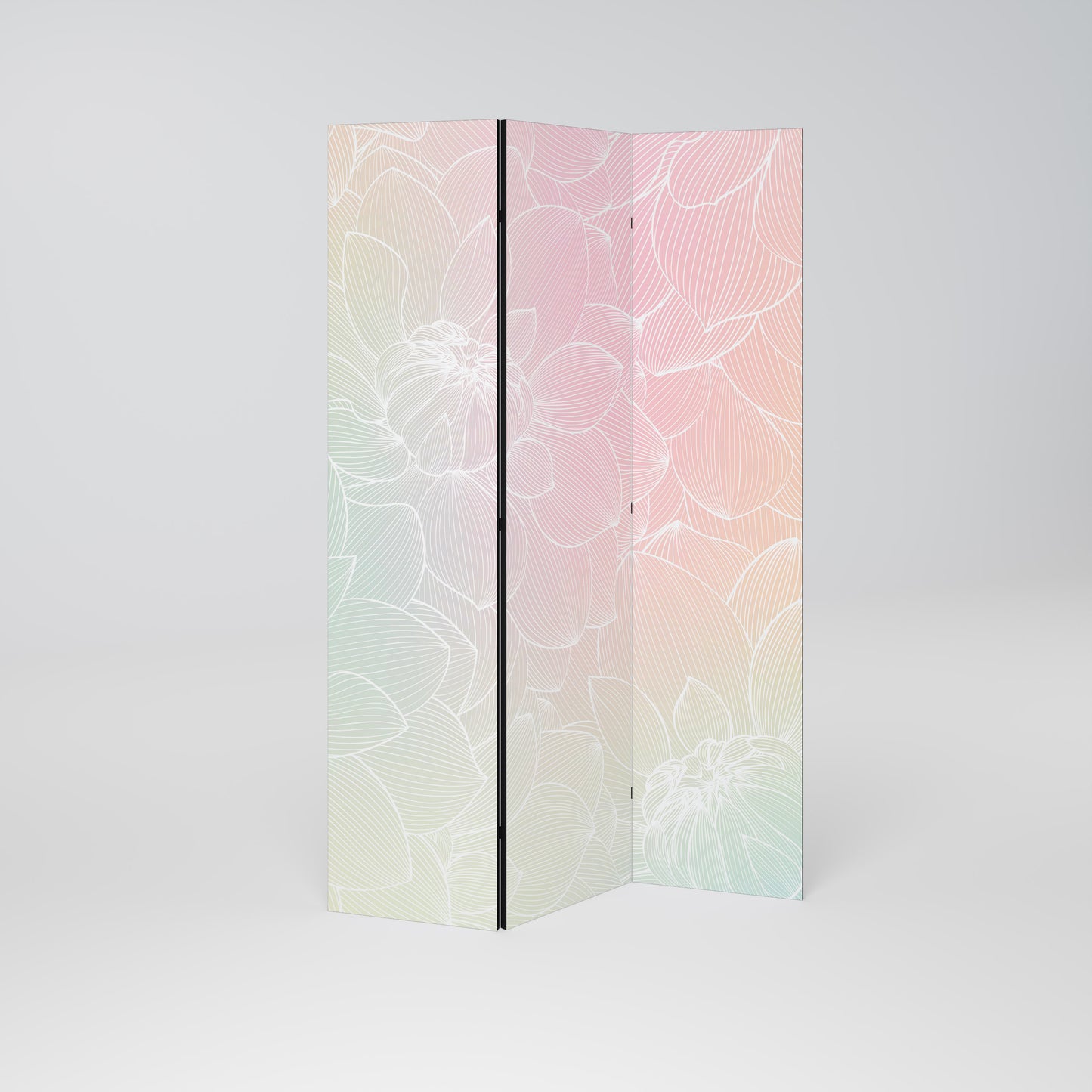 ELEGANTE FUSIONE FLOREALE Divisorio decorativo a 3 pannelli