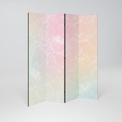 ELEGANT FLORAL FUSION Decorative 4-Panel Room Divider