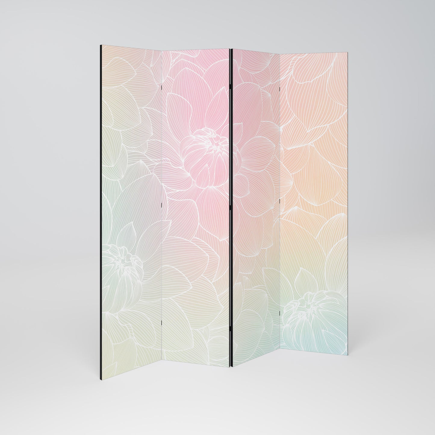 ELEGANT FLORAL FUSION Decorative 4-Panel Room Divider