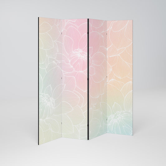 ELEGANT FLORAL FUSION Decorative 4-Panel Room Divider