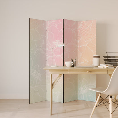 ELEGANT FLORAL FUSION Decorative 4-Panel Room Divider