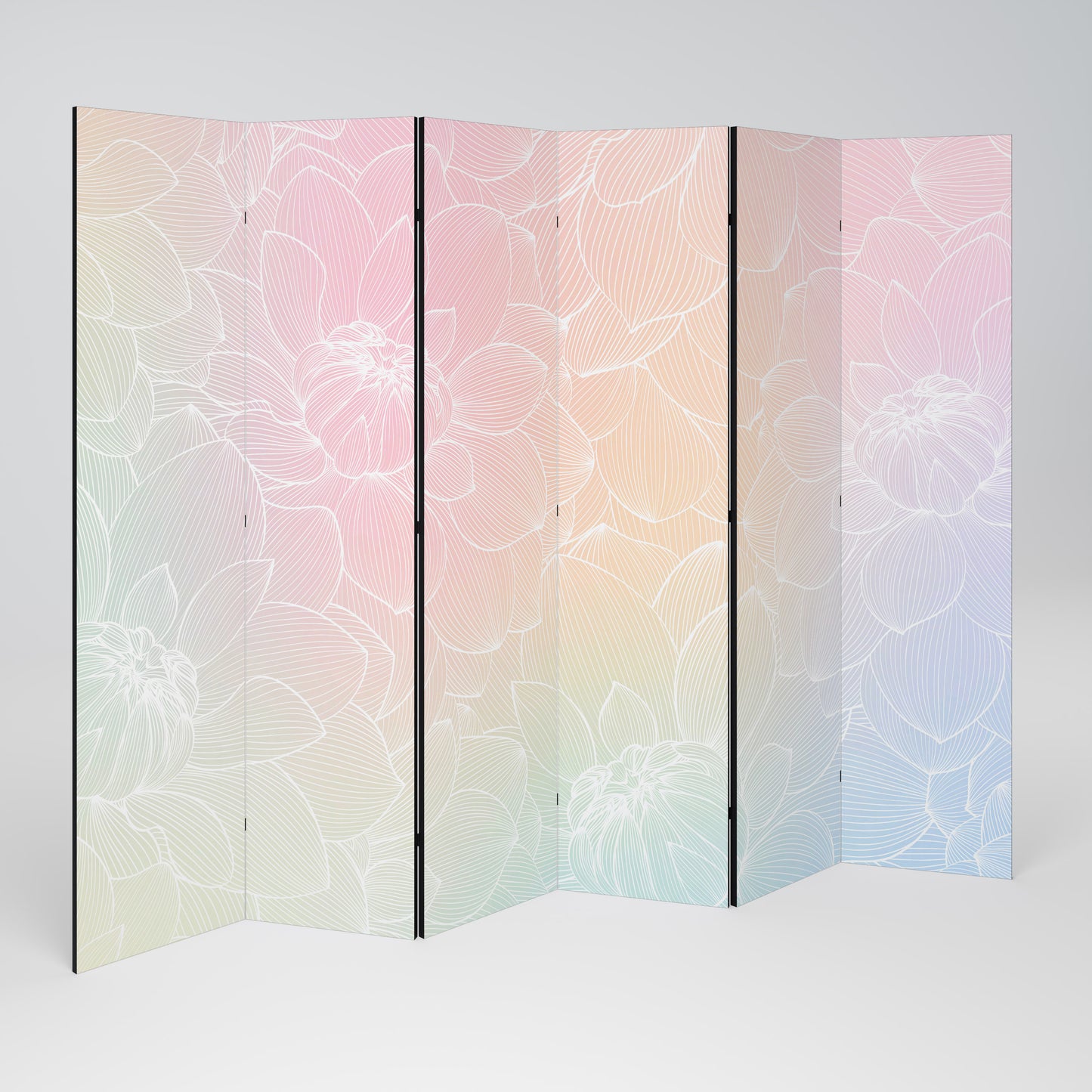 ELEGANTE FUSIONE FLOREALE Divisorio decorativo a 6 pannelli