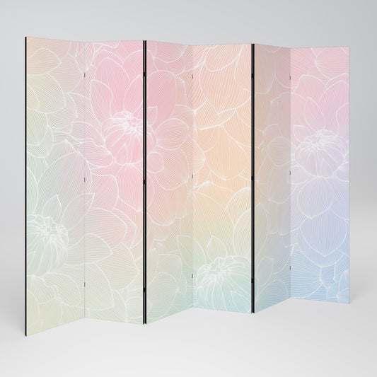 ELEGANTE FUSIONE FLOREALE Divisorio decorativo a 6 pannelli
