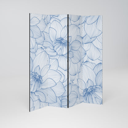 LUSH LINEAR BLOOMS Decorative 4-Panel Room Divider