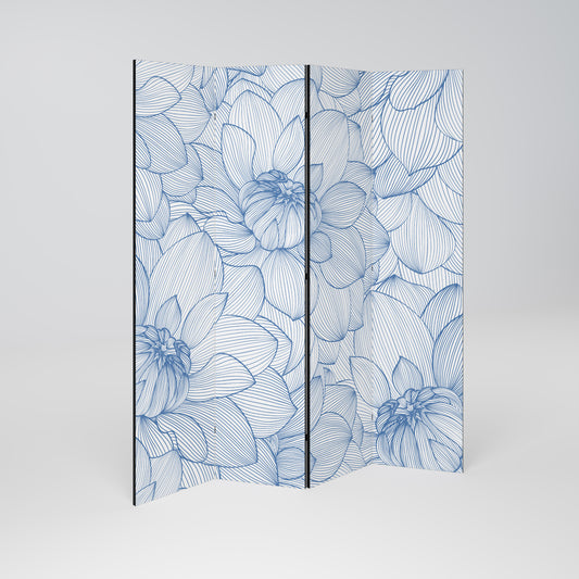 LUSH LINEAR BLOOMS Decorative 4-Panel Room Divider