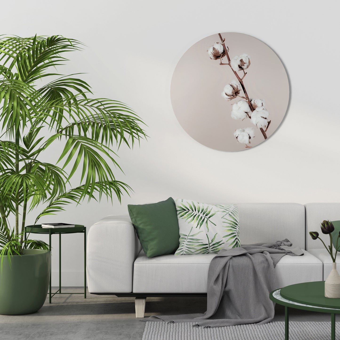 COTTON CLOUDS IN BALANCE Round Wall Art