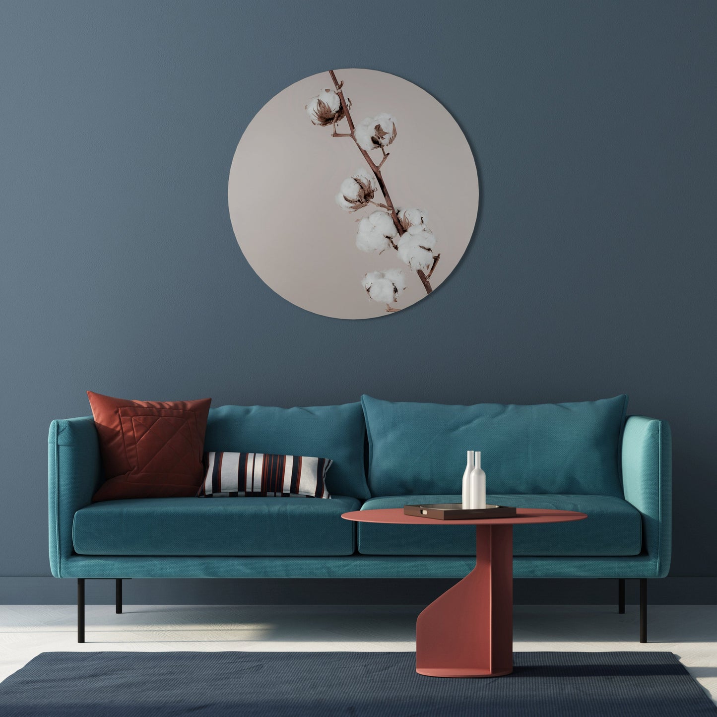 COTTON CLOUDS IN BALANCE Round Wall Art