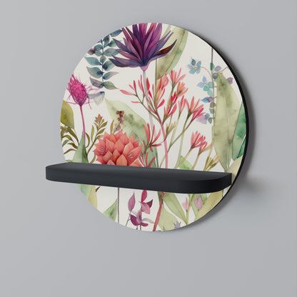 HERBAL FIESTA Mensola Rotonda Decorativa con Finitura Nera