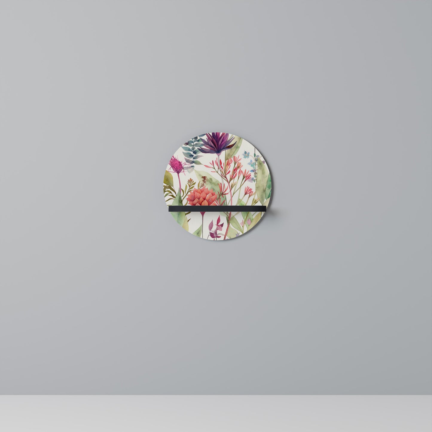 HERBAL FIESTA Mensola Rotonda Decorativa con Finitura Nera