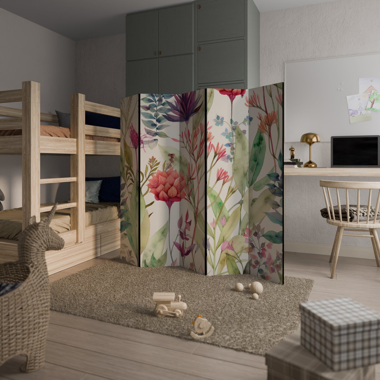 HERBAL FIESTA Divisorio decorativo per ambienti a 5 pannelli