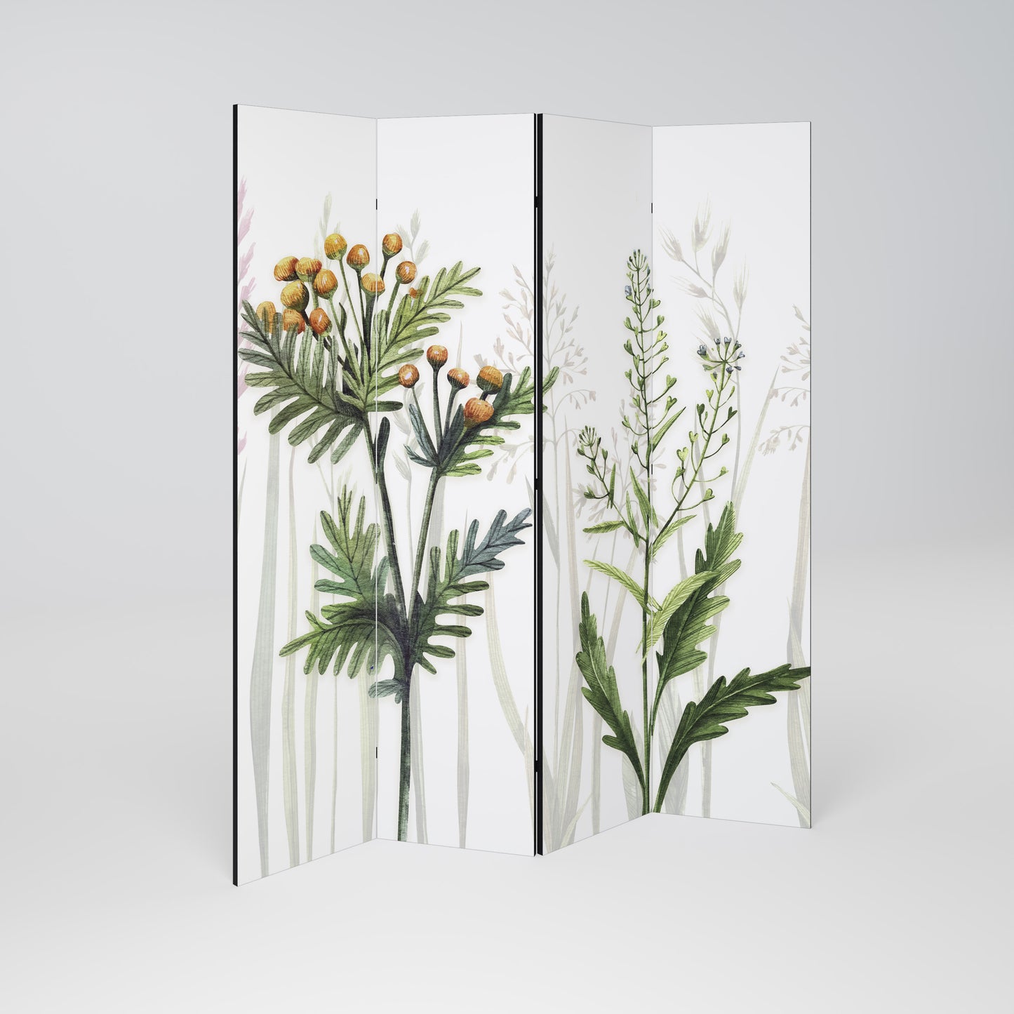 HERBAL DREAM Decorative 4-Panel Room Divider