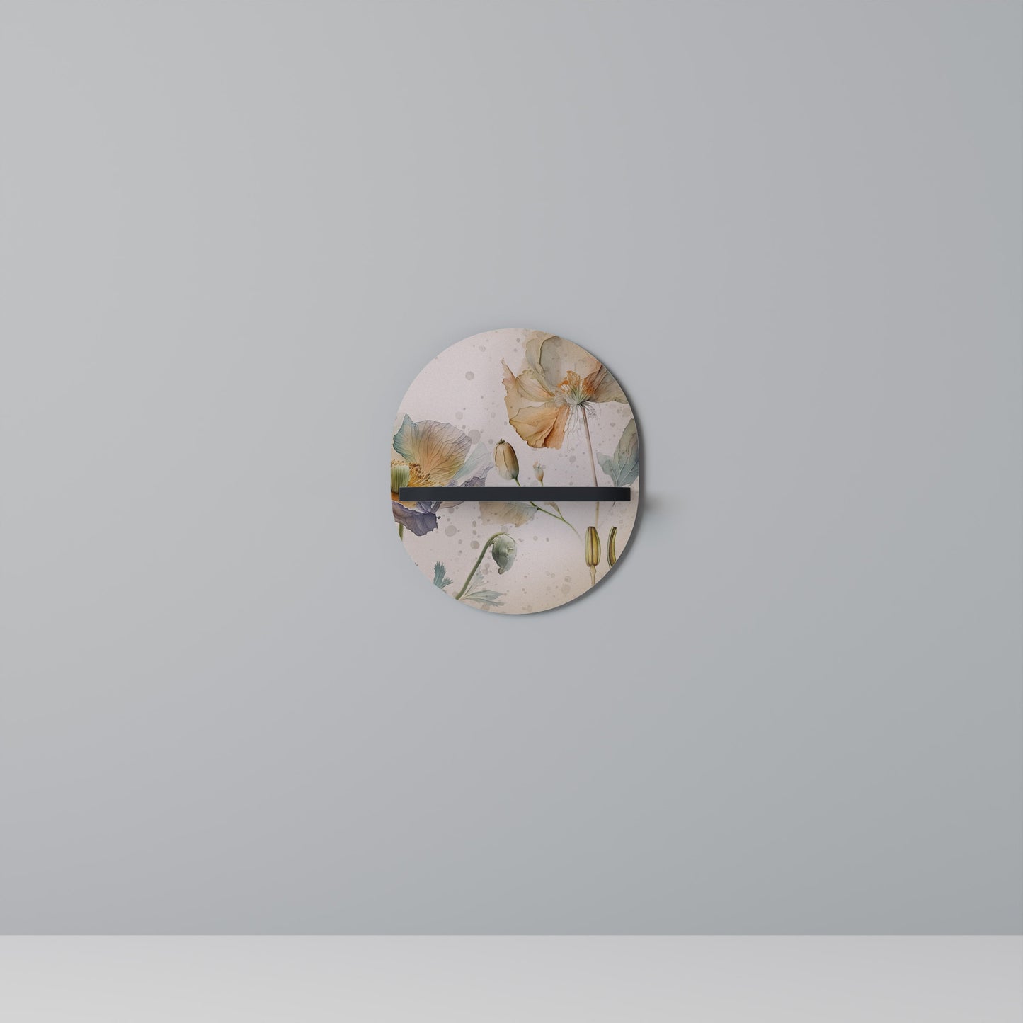 SOFTEN POPPY Mensola Ovale Decorativa con Finitura Nera