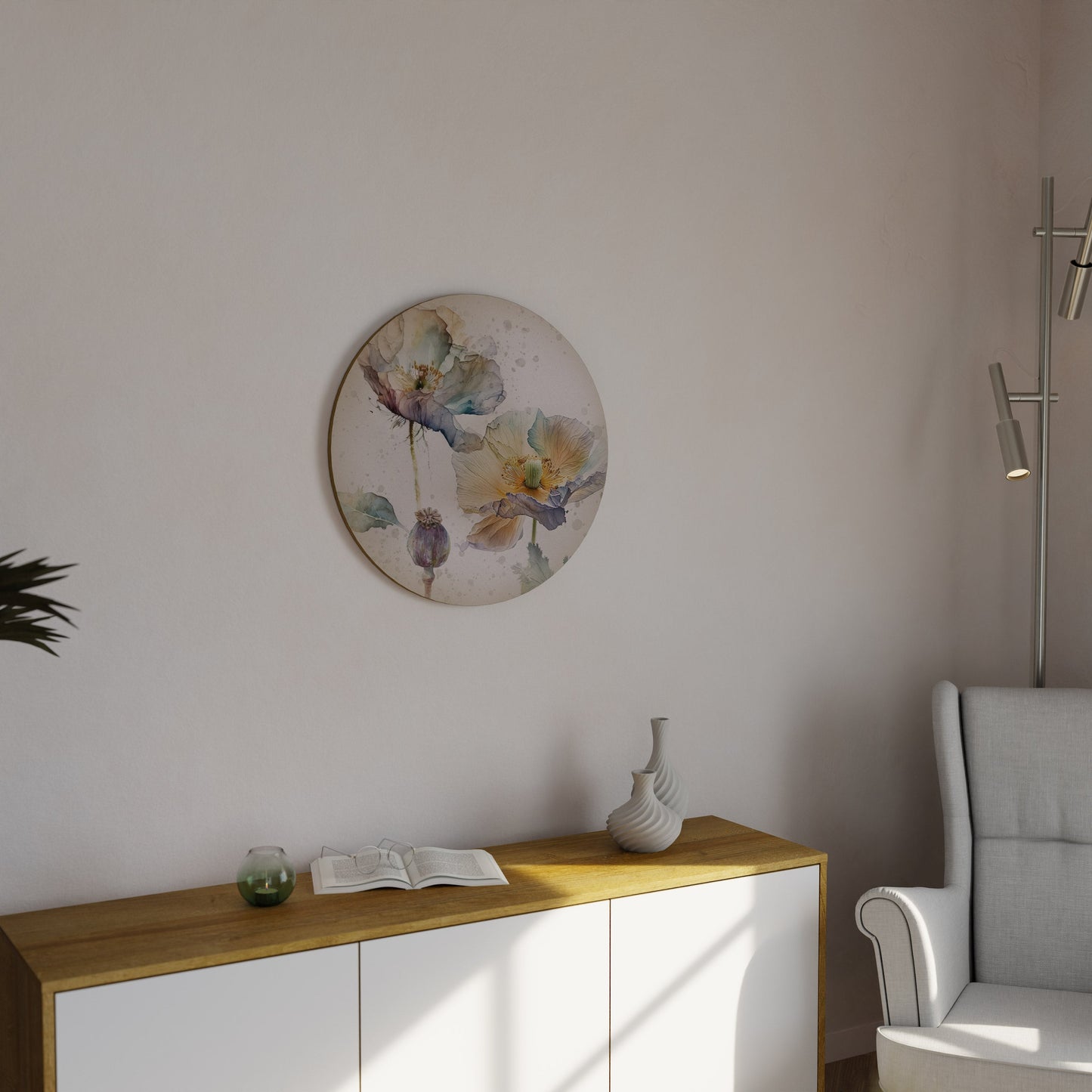 SOFTEN POPPY Decorazione da Parete Rotonda