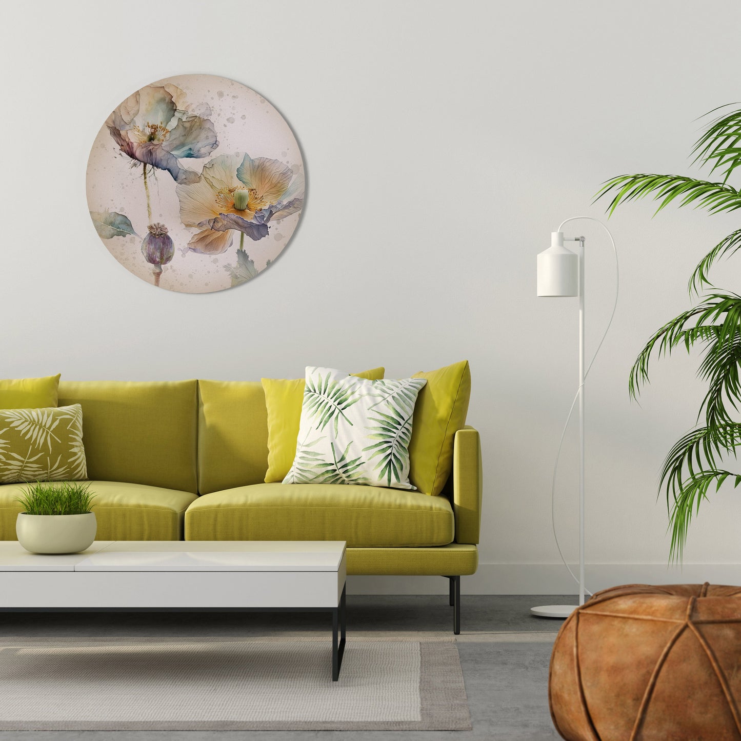 SOFTEN POPPY Decorazione da Parete Rotonda