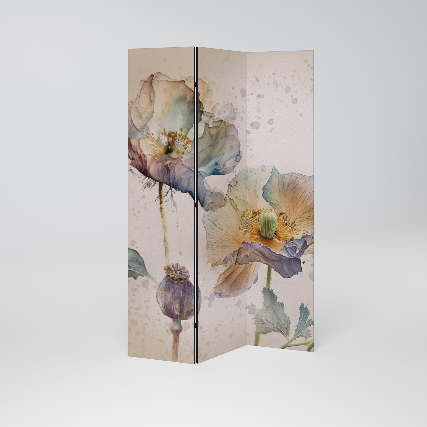 SOFTEN POPPY Divisorio decorativo per ambienti a 3 pannelli