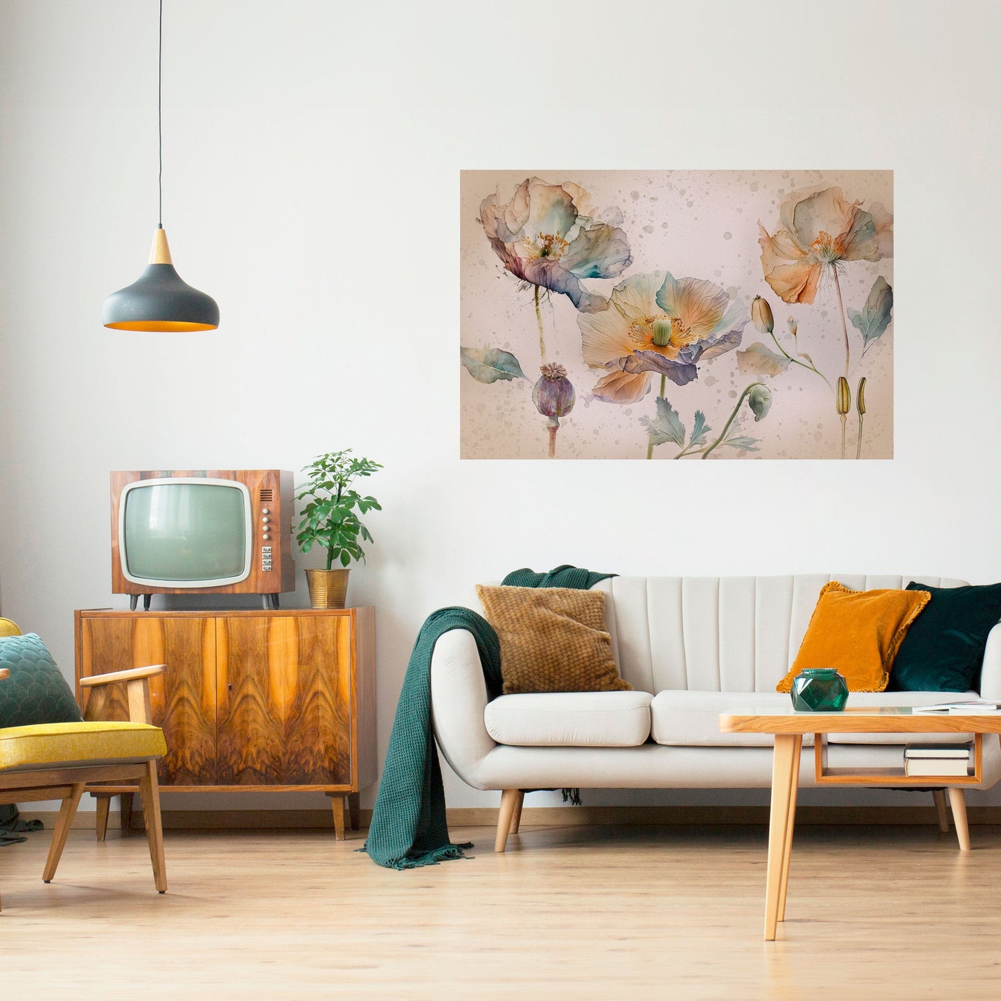 AMMORBIDIRE IL PAPAVERO Poster orizzontale staccabile e attaccabile