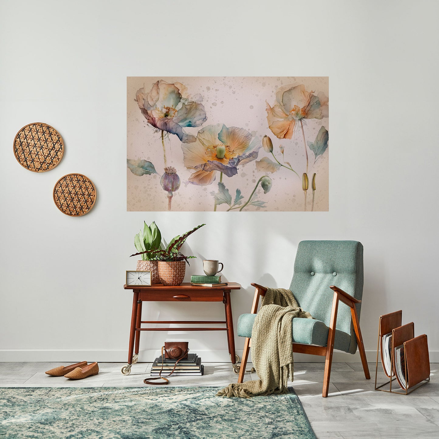 AMMORBIDIRE IL PAPAVERO Poster orizzontale staccabile e attaccabile