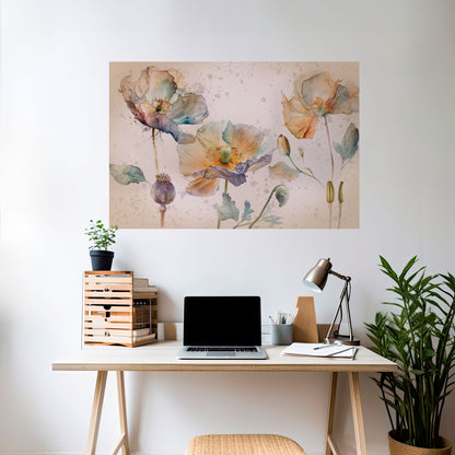 AMMORBIDIRE IL PAPAVERO Poster orizzontale staccabile e attaccabile