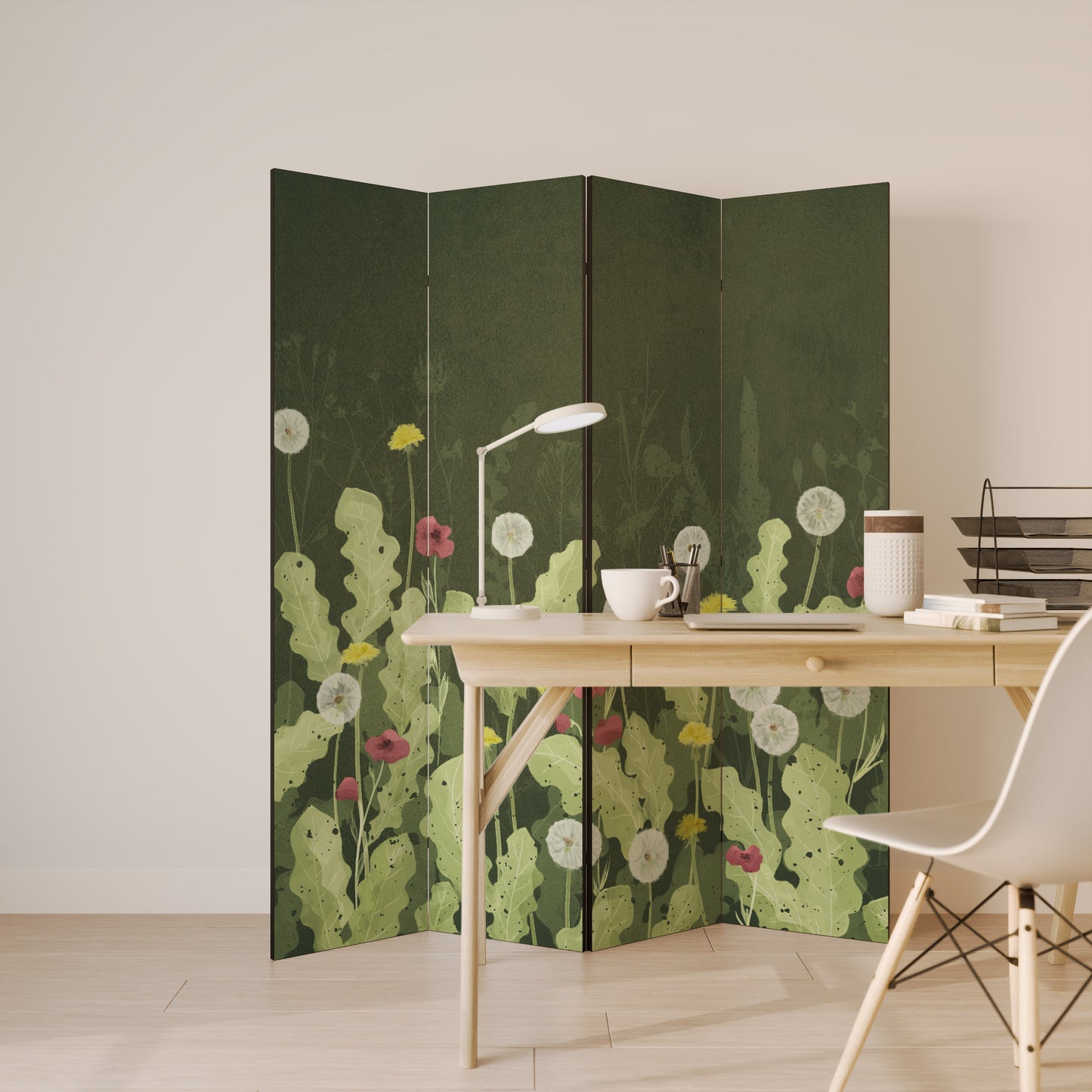 DANDELION AMUSE Decorative 4-Panel Room Divider
