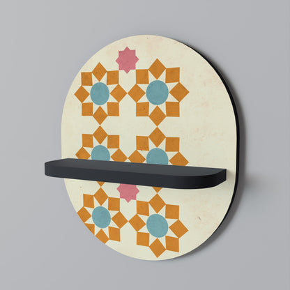 FLORAL DECOR Oval Art Shelf In Black Finish