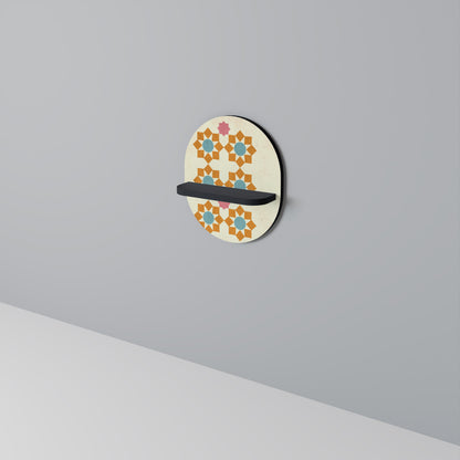 FLORAL DECOR Oval Art Shelf In Black Finish