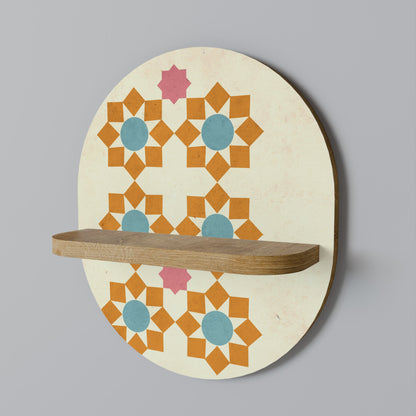 FLORAL DECOR Oval Art Shelf In Oak Effect