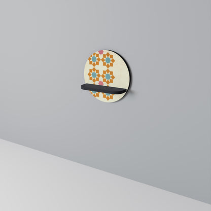 FLORAL DECOR Round Art Shelf In Black Finish