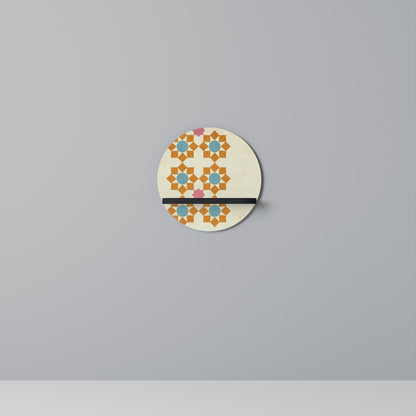 FLORAL DECOR Round Art Shelf In Black Finish