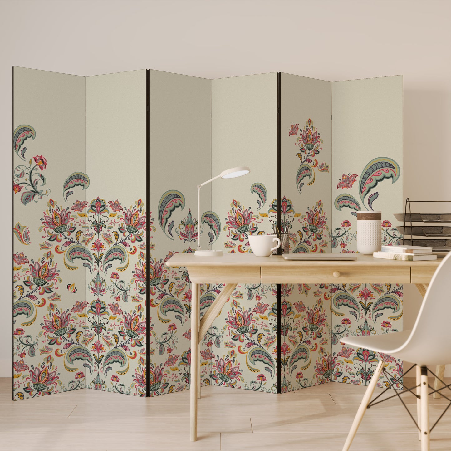 ORGANIC FOLKLORE Divisorio decorativo per ambienti a 6 pannelli