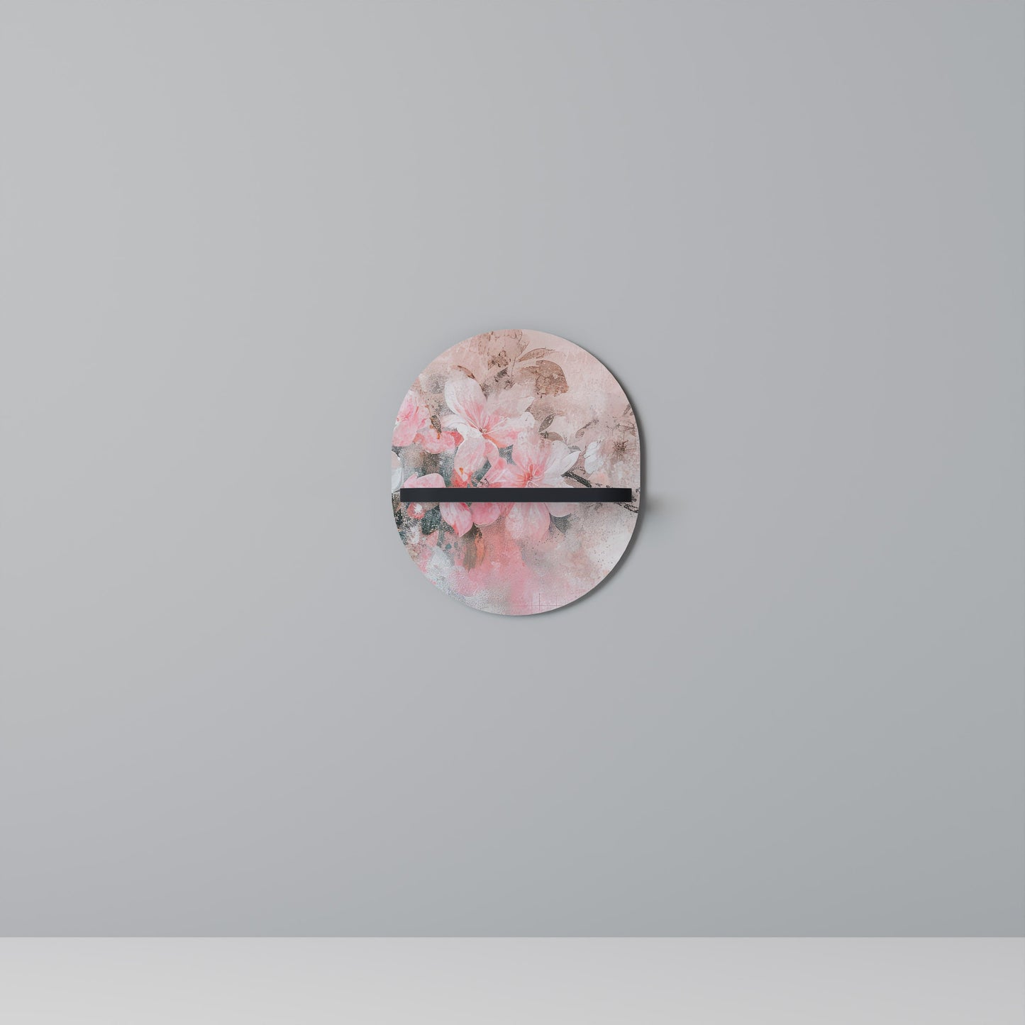 CHERRY BLOSSOM Mensola Ovale Decorativa con Finitura Nera