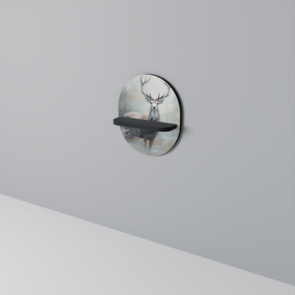 FOREST KING Oval Art Shelf In Black Finish