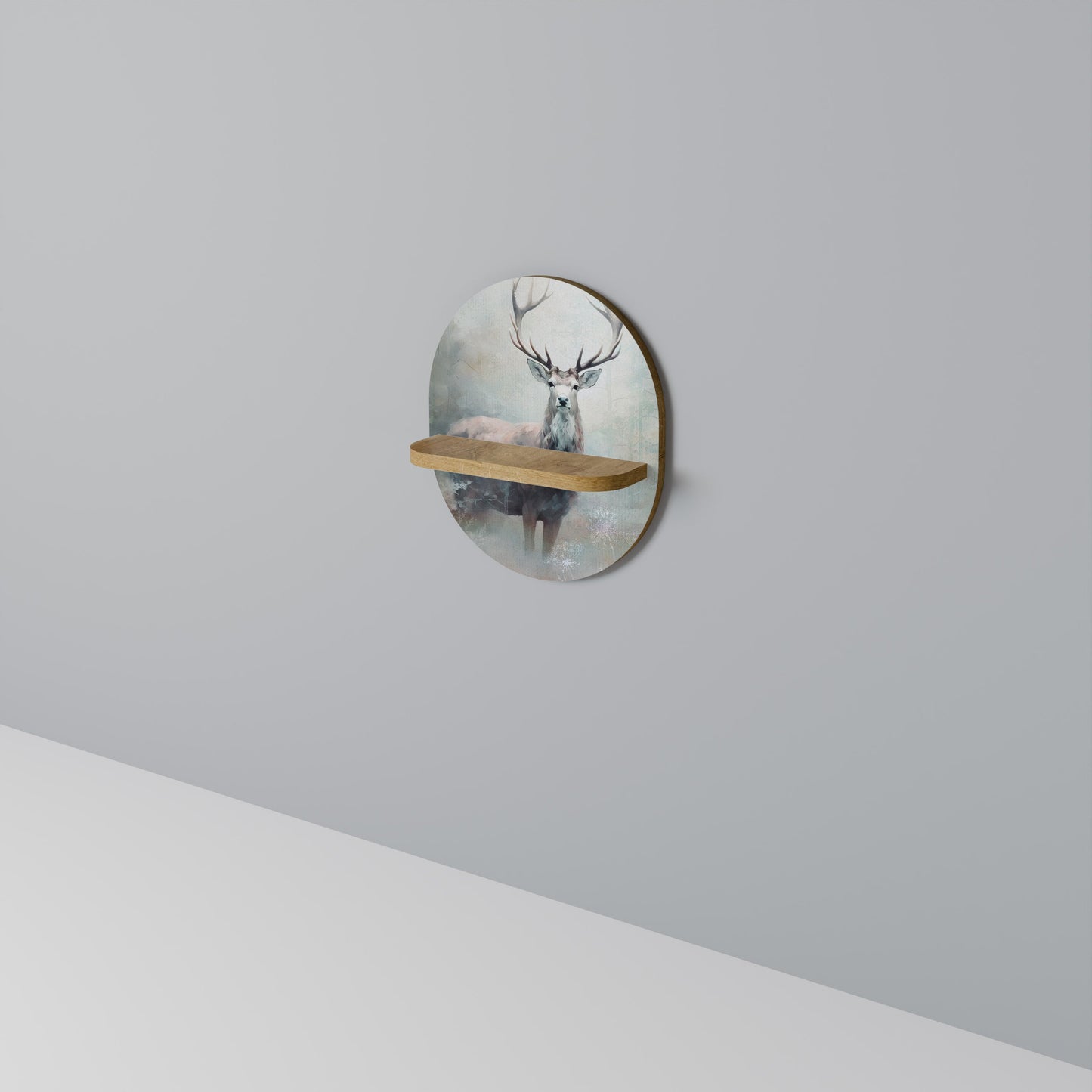 FOREST KING Mensola Ovale Decorativa in Effetto Rovere