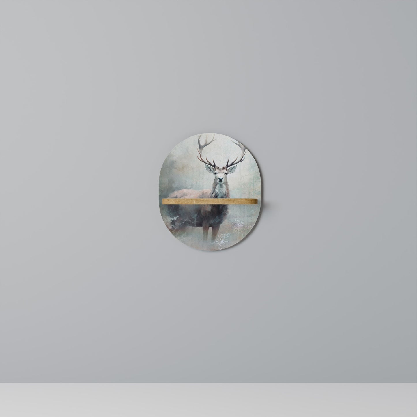 FOREST KING Mensola Ovale Decorativa in Effetto Rovere